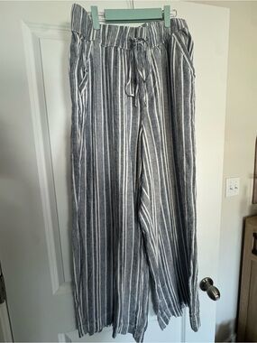 Lane Bryant  Striped linen blend Drawstring Pants Plus size 18
